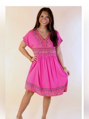 Savanna Jane Embroidered Short Sleeve Dress Size 3 x Women